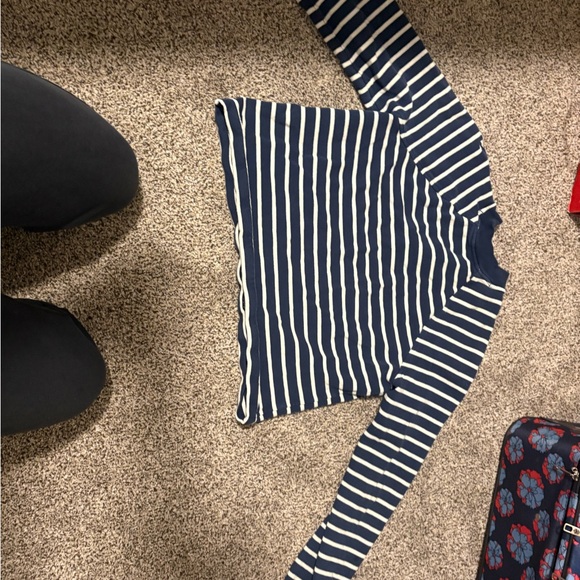 Striped Navy and White Women's Lululemon Top - Picture 3 of 5